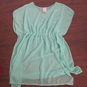 Kid XXL-size 18 bright teal beach cover up